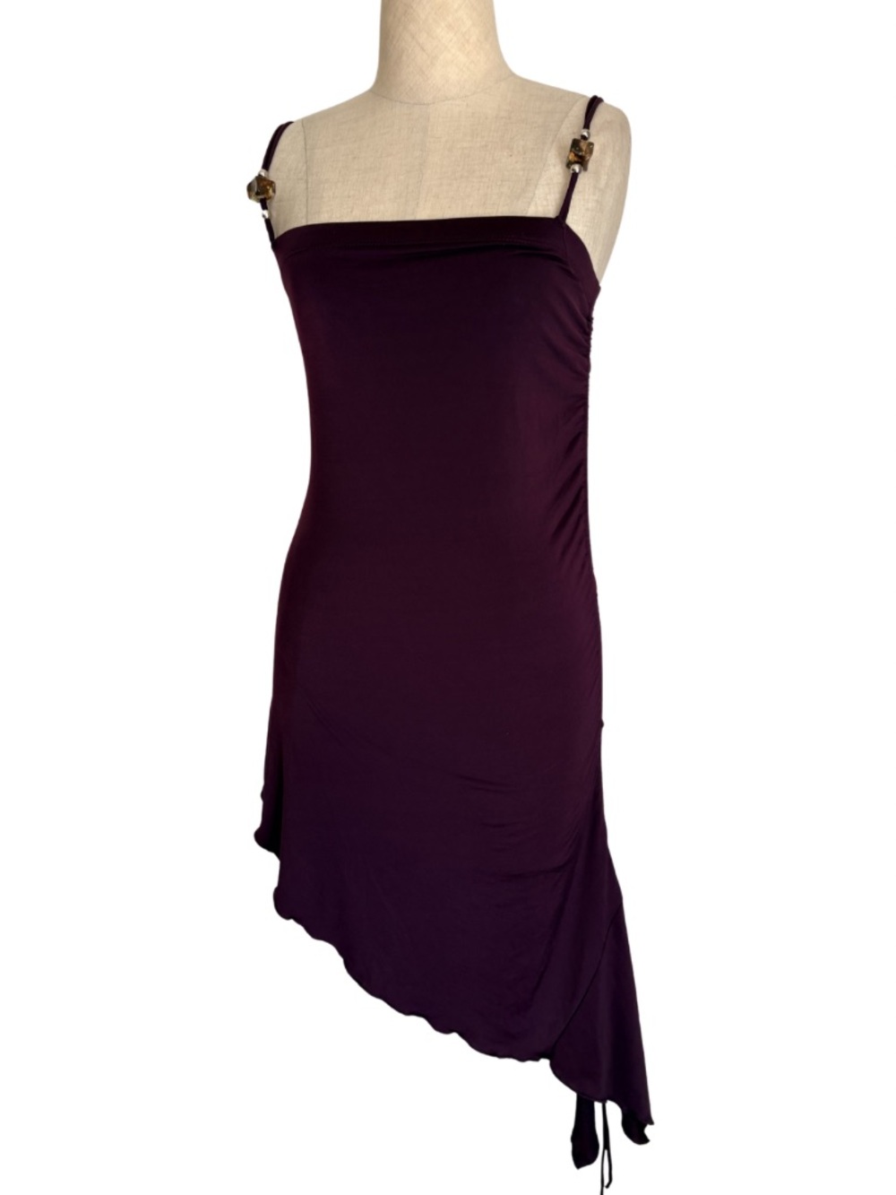 VTG Y2k strappy festival asymmetrical midi dress fairy grunge purple drawstring